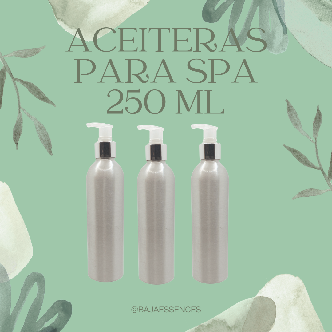 SET DE 3 ACEITERAS ALUMINIO PARA SPA 250ML Calidad Premium - Image 2